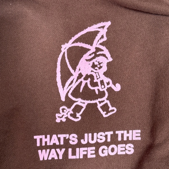 Gracie Abrams Tour Hoodie “That’s Just The Way Life Goes” Brown & Pink NEW - Picture 3 of 3